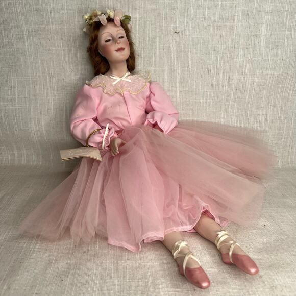 Porcelain Doll Signed Avigail Anna Brahms 1983 Rebecca Ballerina Ltd Ed 12/450 - Picture 1 of 16